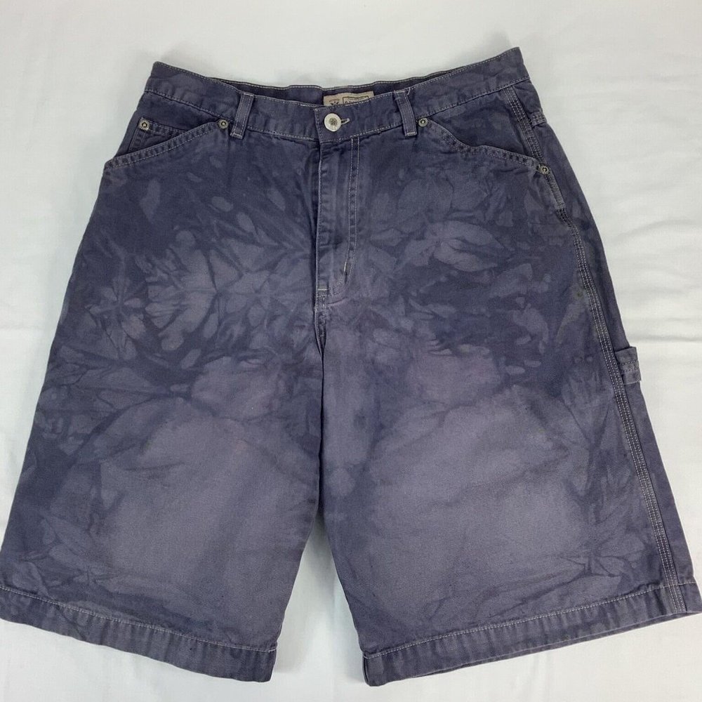 ARIZONA Carpenter Shorts Youth Sz 16H Waist 30 Inseam 10.5" Gray Reverse Tie Dye